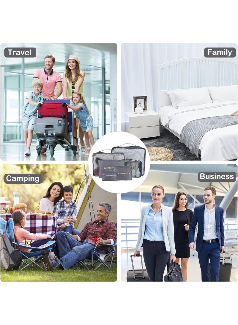 TRAVEL 6pcs Lightweight Packing Cubes – Convenient and Organized Luggage Solution for Clothes, Shoes & Toiletries-gray - Image 3